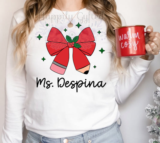 Christmas Bow with Name