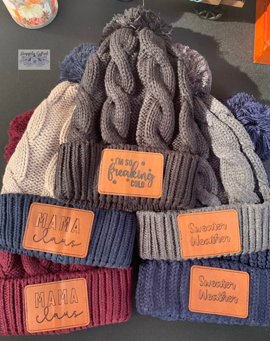 Custom Cable Knit Winter Hat