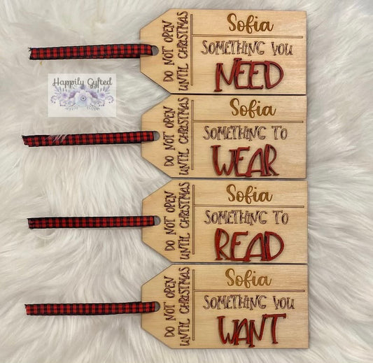 Personalized Wooden Christmas Wish Tags